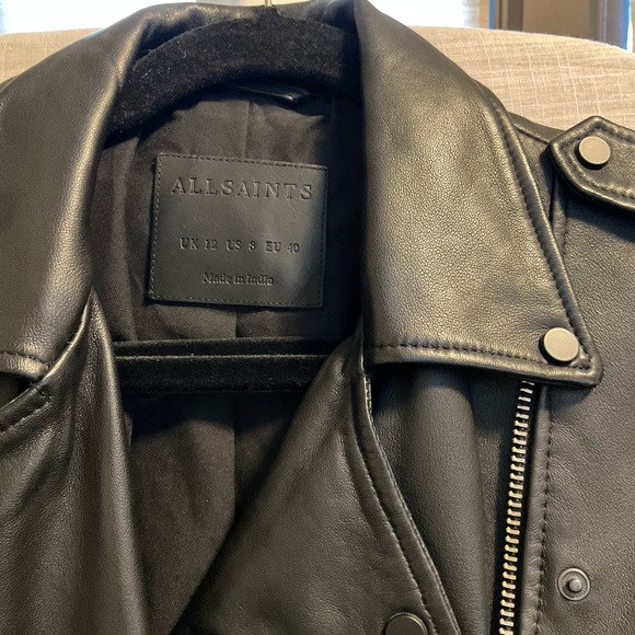 All Saints Balfern Leather Jacket Size US 8. Perfect condition. Rarely worn. - Picture 4 of 7